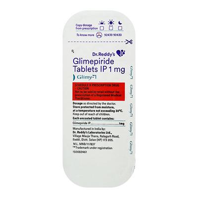 Glimy 1mg Tablet 14'S - Diabetes-Ant