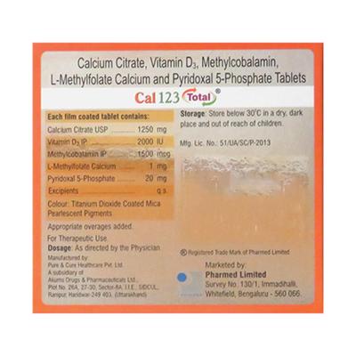 CAL 123 TOTAL Tablet 15's - Supplements-Vam