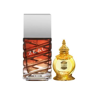 Ajmal Zeal EDP Aquatic Woody Perfume And Mukhallat Al Wafa Concentrated Perfume Oil Oriental Musky 112 ml - Perfumes (Edt/Edp)
