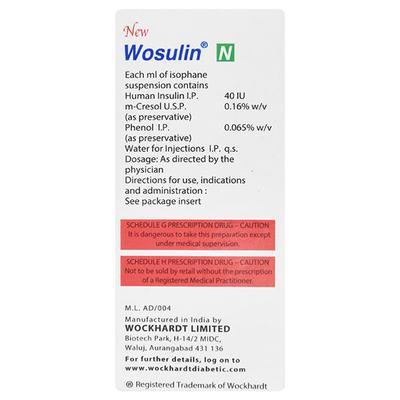 WOSULIN N NEW Injection 15ml - Diabetes-Ins