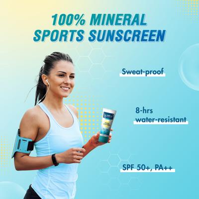 La Shield Mineral Sports Sunscreen Gel SPF 50+ 100% Mineral Sunscreen PA+++ 50 gm - Body Sunscreen