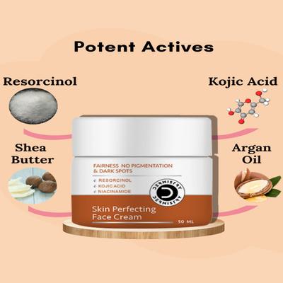 Dermistry No Pigmentation Kojic Acid Skin Perfecting Face Wash 100 ml + No Pigmentation Kojic Acid Skin Perfecting Face Cream 50 ml - Face Creams