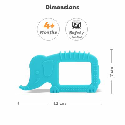 R for Rabbit Tiny Bites Safari Silicone Teether -Blue, Orange (Pack of 2) 1's - Feeding & Nursing