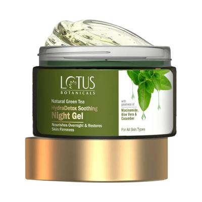 Lotus Botanicals Natural Green Tea Hydra Detox Soothing Night Gel with Niacinamide, Aloe Vera & Cucumber 50gm - Night Cream