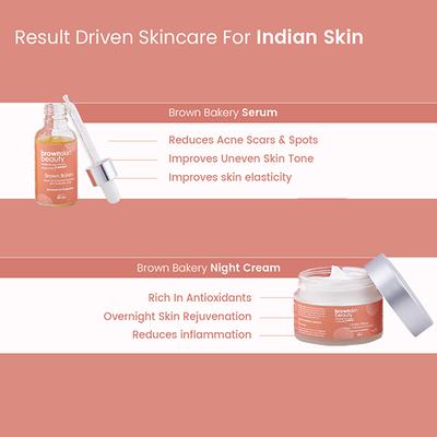 BrownSkin Beauty Bakery Face Serum and Night Cream Combo 2's - Facial Kits