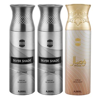 Ajmal Silver Shade Silver Shade Wisal Deodorantspray (Pack of 3) 200 ml - Perfumes (Edt/Edp)