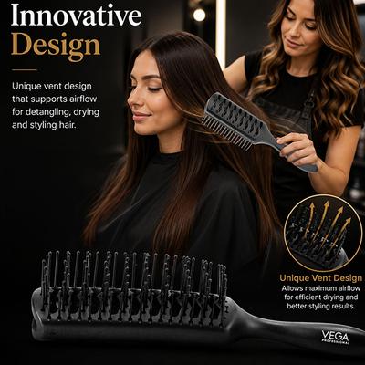 Vega Professional Vent Hair Brush For Men & Women, Ideal For Wet & Dry Hair, (Vpphb-08) - Hair Brushes