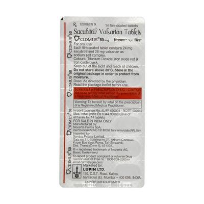 Cidmus 50mg Tablet 14'S - Heart Failure-Oth