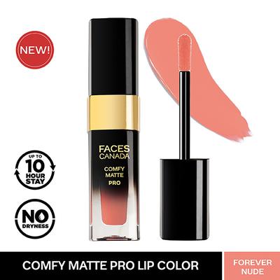 Faces Canada Comfy Matte Pro Liquid Lipstick - Forever Nude 09, 5.5 ml 10HR Stay No Dryness - Liquid Lipsticks