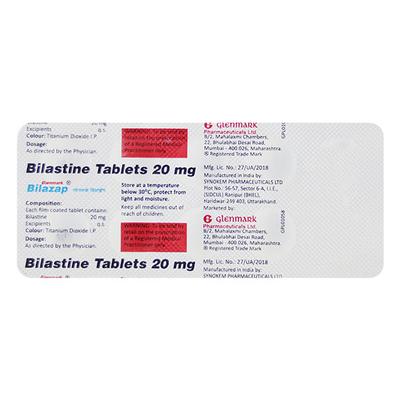 BILAZAP 20mg Tablet 10's - Allergies-Ant