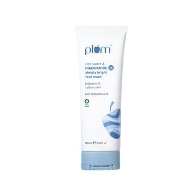 Plum Bright 2% Niacinamide Face Wash with Rice Water Brightens Skin, Helps Fade Blemishes 100 ml - Face Sunscreen