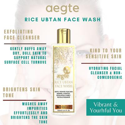 Aegte Rice Ubtan Exfoliating Face Wash 100 ml - Face Wash & Cleansers