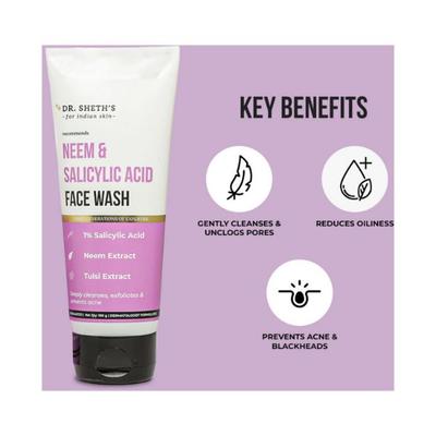 Dr. Sheth'S Neem & Salicylic Acid Face Wash 100 gm - Face Wash & Cleansers