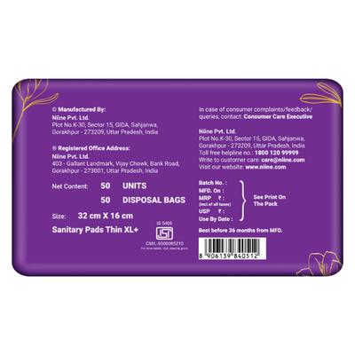 NIINE Ultra Thin Dry Comfort Sanitary Napkins XL+ (320mm) 50's - Sanitary Napkins