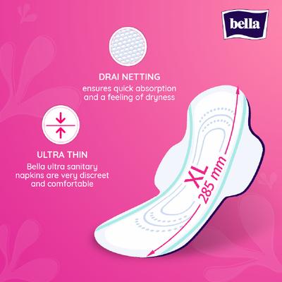 Bella Ultra Thin Wings Sanitary Pads for Heavy Flow (XL) 6's - Sanitary Napkins