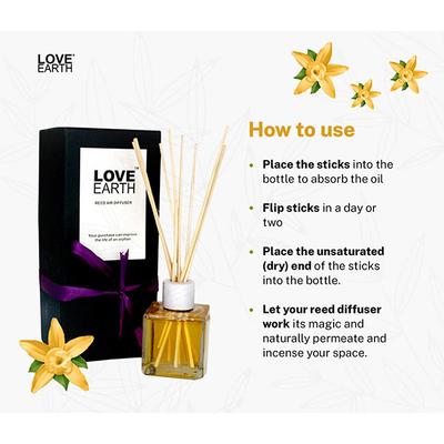 Love Earth Premium Reed Diffuser Vanilla 30 ml - Air Fresheners