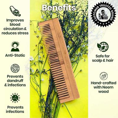 Tnw The Natural Wash Neem Wood Comb 50gm - Hair Combs