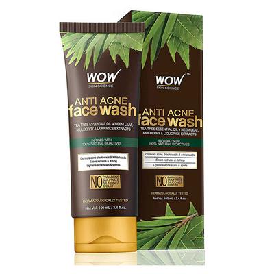 Wow Life Science Anti Acne Neem & Tea Tree Face Wash 100 ml - Face Washes
