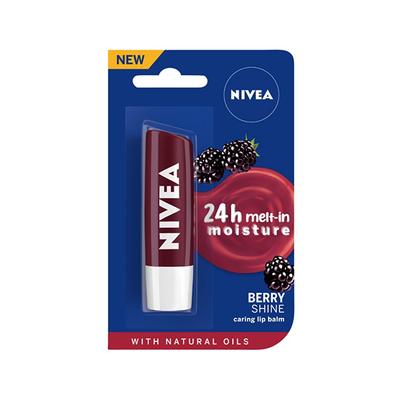 Nivea Berry Shine Caring Lip Balm 4.8 gm - Lip Balms