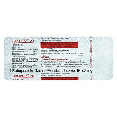 Zuropraz 20mg Tablet 10'S - Ulcer/Reflux/Flatulence-Aaa