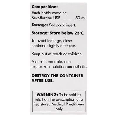 SEVFURANE 50 Liquid For Inhalation 50ml - Anaesthesia General