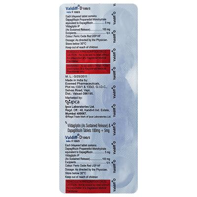 VALDIFF D 100/5 Tablet 10's - Diabetes-Ant