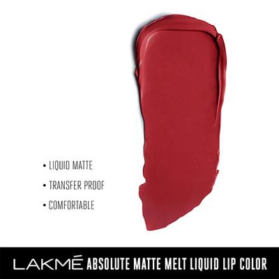 Lakme Absolute Matte Melt Liquid Lip Color Red Smoke 6 Ml - Liquid Lipsticks