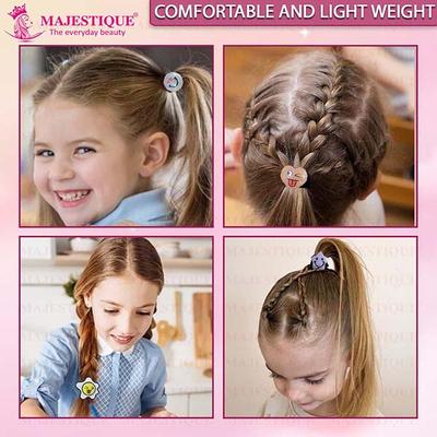 Majestique Smiley Star Rubber Bands For Baby, Hair Ties, Elastic Ponytail Holders, Best Gift For Her - Multicolor 12's - Hair Clips/Bands