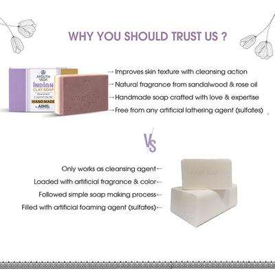 Ayouthveda Handmade Indian Clay Soap 100 gm - Soaps