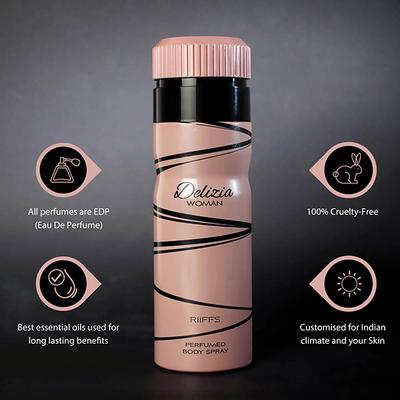 RiiFFS Delizia Women Deodorant For Women, Perfume Body Spray 200 ml - Women Deodorants/Roll-Ons