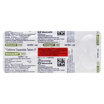 Mahacef 100mg Tablet 10'S - Bacterial Infections-Cep