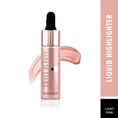 Swiss Beauty Drop and Glow Liquid Highlighter Illuminater - (01 Light Pink) 18ml - Highlighters & Illuminators