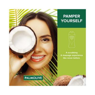 Palmolive Coconut Joy Body Wash Creme Based Exfoliating Body Scrub Based Bodywash Bottle 250 ml - Shower Gels & Body Wash