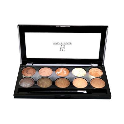 Half N Half HD Pro 10 Colour Baked Eyeshadow Palette, Multicolour - 01 18 gm - Eye Shadow Palettes