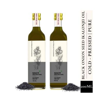 Essentia Extracts Combo of 2 Cold-pressed Onion Black Seed Oils, 200ml (100ml + 100ml) 2's - Massage Oils