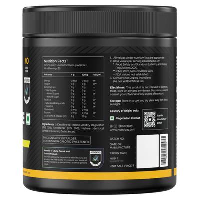 Nutrabay Gold Citrulline Malate Powder - Lemon 120 g - Workout Essentials