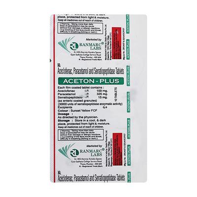 ACETON PLUS Tablet 10's - Pain relief-Nsa