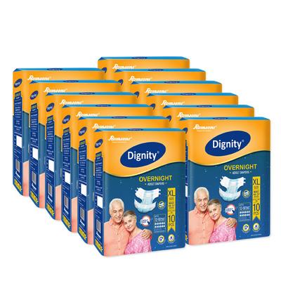 Dignity Overnight Adult Diapers-XL (Pack of 12) 120's - Adult Diapers & Pads