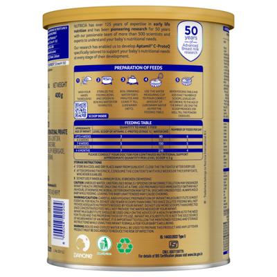 Aptamil C-ProteQ Infant Milk Powder (Tin) 400 g - Baby And Infant Supplements