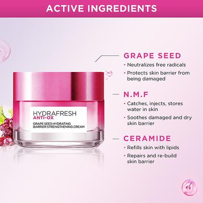 Hydra Fresh Anti-Ox Grape Seed Hydrating Barrier Strengthening Cream 50 ml - Face Moisturizers