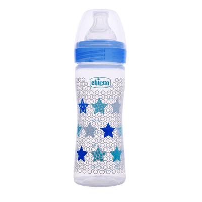 Chicco Wellbeing Feeding Bottle - Blue 250 ml - Feeding & Nursing