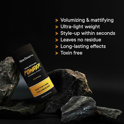 Men Deserve Hair Volumizing Powder Wax for High Volume, Strong Hold and Matte Finish Look 10 gm - Hair Gels & Waxes