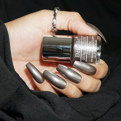 DeBelle Gel Nail Lacquer Polaris Dark Metallic Grey Nail Polish 8 ml - Nail Polish