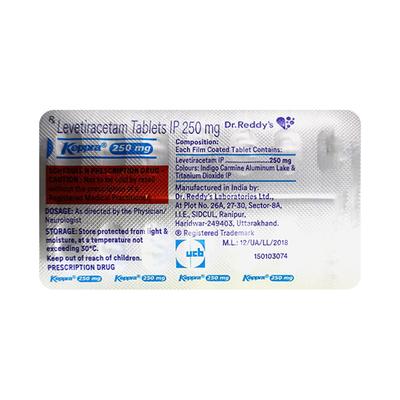 KEPPRA 250mg Tablet 14's - Epilepsy/Convulsion-Ant