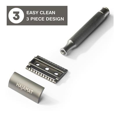 Hajamat Scythe Safety Razor, Ultra High Grade Stainless Steel 304, Gunmetal Finish 1's - Razors & Cartridges