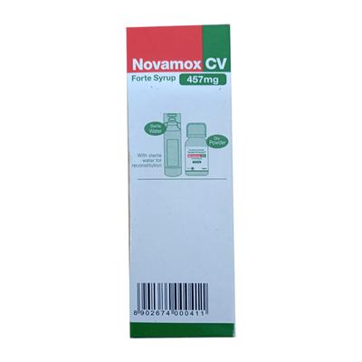 Novamox CV Forte 457mg TANGY ORANGE FLAVOUR Syrup 30ml - Bacterial Infections-Pen