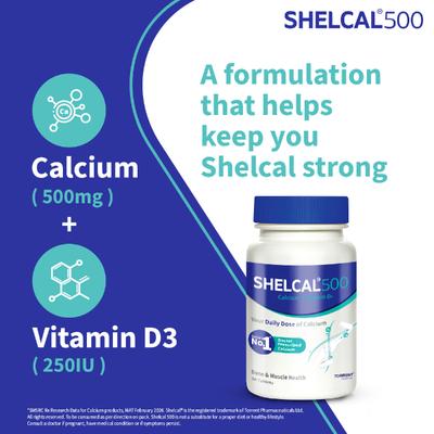 Shelcal 500 Calcium+Vitamin D3 Tablet 30's - Calcium And Minerals