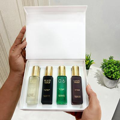 La French Classic Luxure Oud, White Gold, Black Gold, 0.6 Eau De Parfum Gift Set 20ml each for Unisex 4's - Men Perfumes (Edt/Edp)