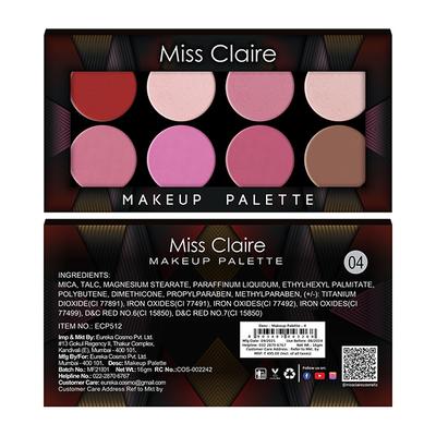 Miss Claire 8 Pressed Makeup Palette - 4 16 gm - Face Palettes