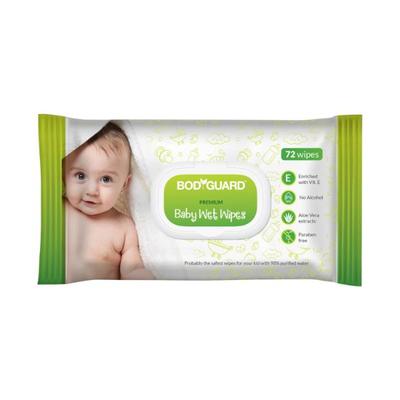 BodyGuard Premium Baby Wet Wipes with Aloe Vera Extract 72's - Diapers & Wipes